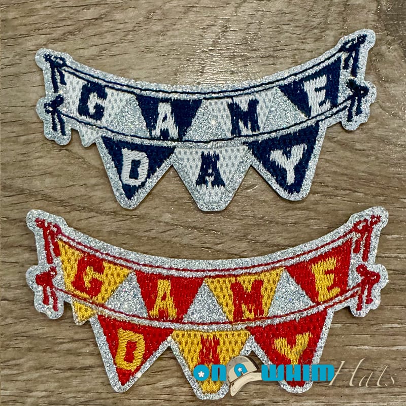 On A Whim Hats Game Day Banner Iron-On Patch