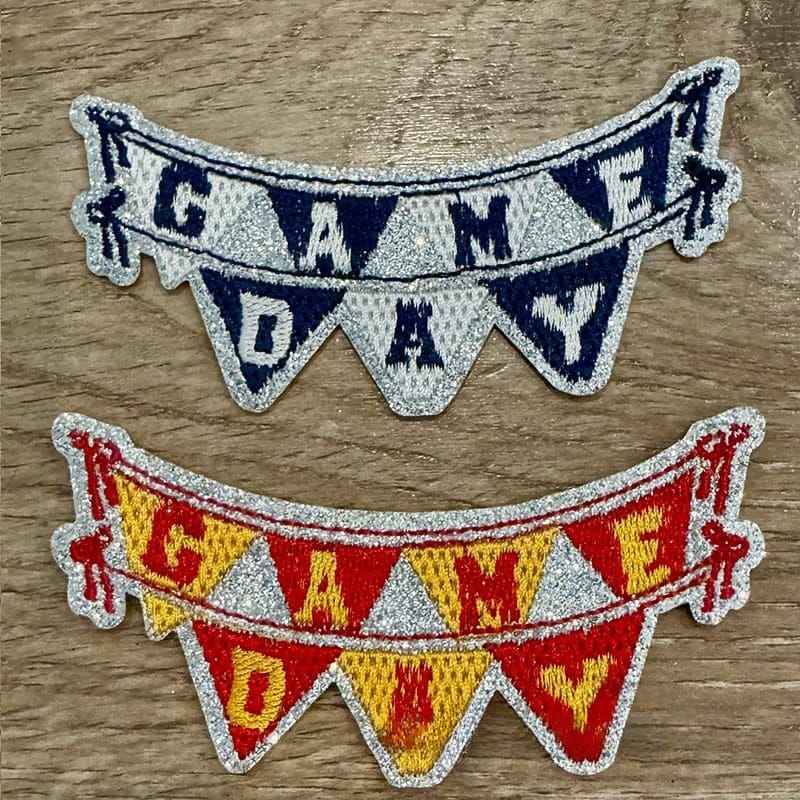 On A Whim Hats Game Day Banner Iron-On Patch