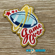 On A Whim Hats Game Over Embroidered Iron-On Patch