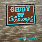 On A Whim Hats Giddy Up Cowgirl Turquoise Iron-On Patch