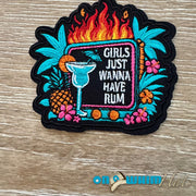 On A Whim Hats Girls Wanna Have Rum Iron-On Patch