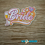 On A Whim Hats Glitter Bride Iron-On Patch