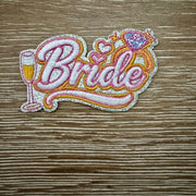 On A Whim Hats Glitter Bride Iron-On Patch