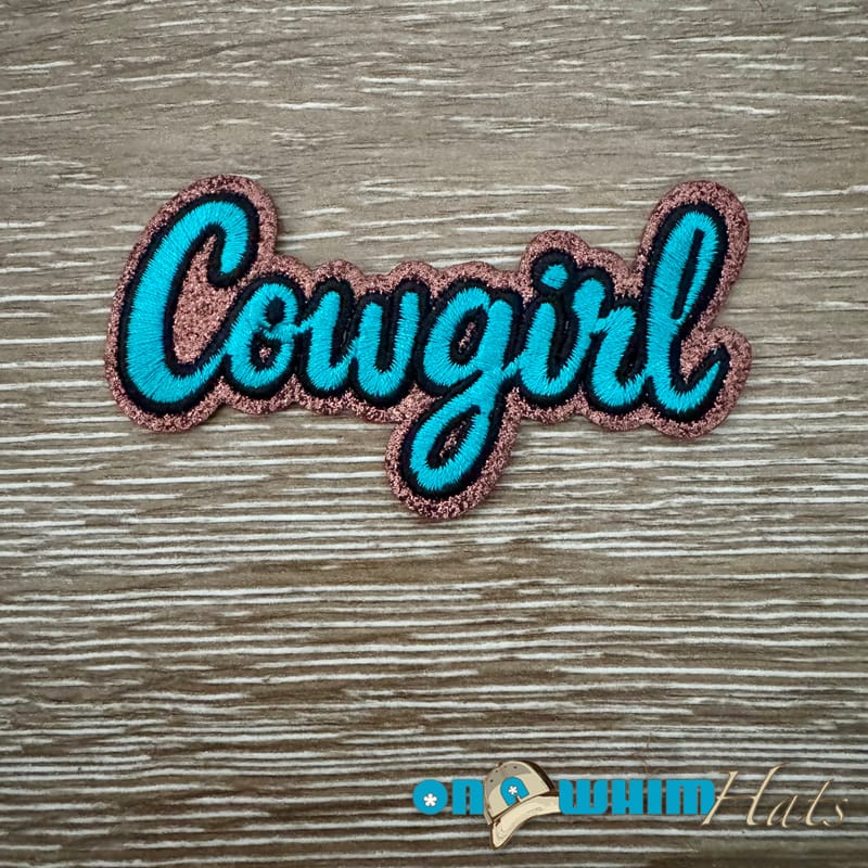 On A Whim Hats Glitter Cowgirl Iron-On Patch