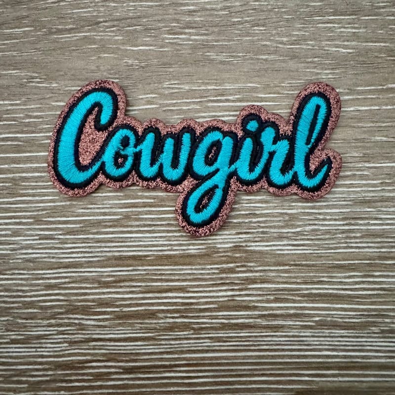 On A Whim Hats Glitter Cowgirl Iron-On Patch