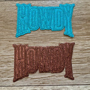 On A Whim Hats Glitter Howdy Iron-On Patch
