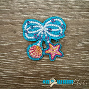 On A Whim Hats Glitter Pearl Starfish Iron-On Patch