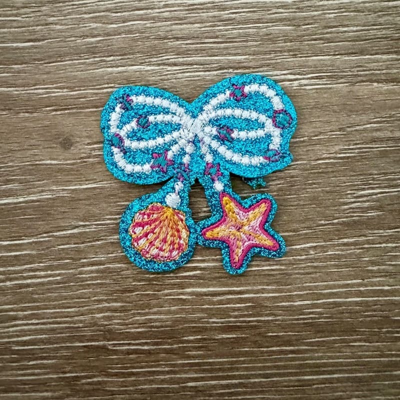 On A Whim Hats Glitter Pearl Starfish Iron-On Patch