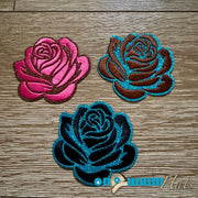 On A Whim Hats Glitter Rose Embroidered Iron-On Patch
