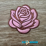 On A Whim Hats Glitter Rose Iron-On Patch - Pink