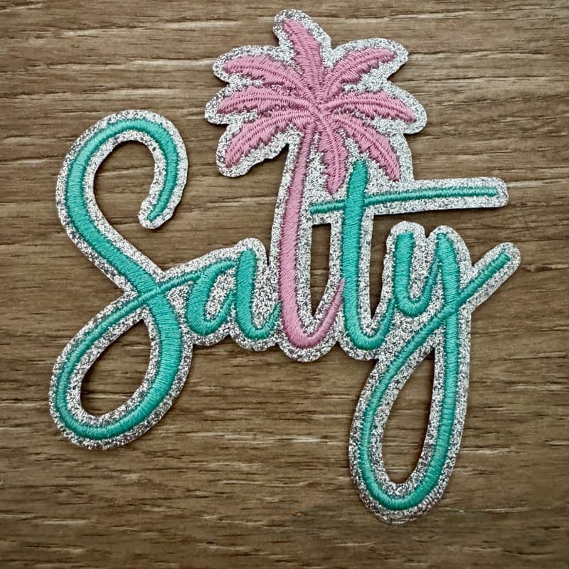 On A Whim Hats Glitter Salty Iron-On Patch