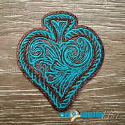 On A Whim Hats Glitter Spade  Iron-On Patch