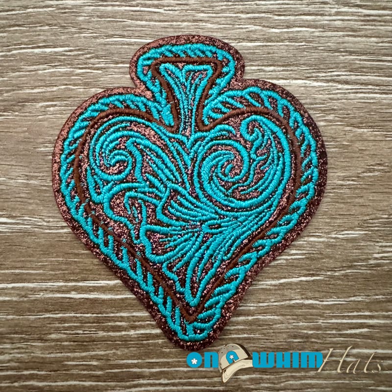 On A Whim Hats Glitter Spade  Iron-On Patch
