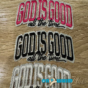 On A Whim Hats God is Good Embroidered Iron-On Patch