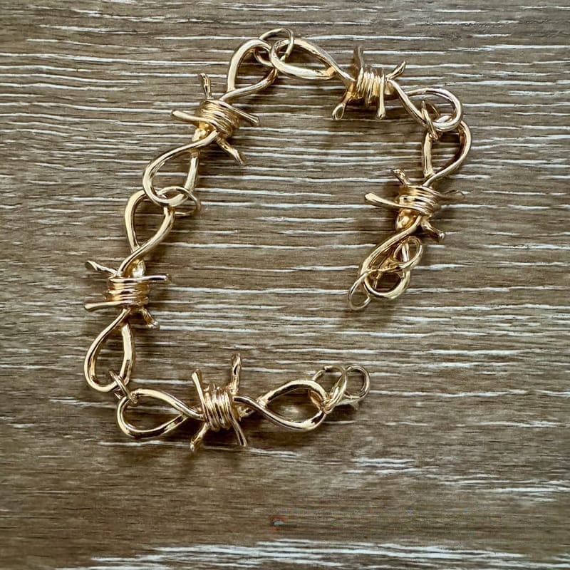 On A Whim Hats Gold Barbed Wire Hat Chain