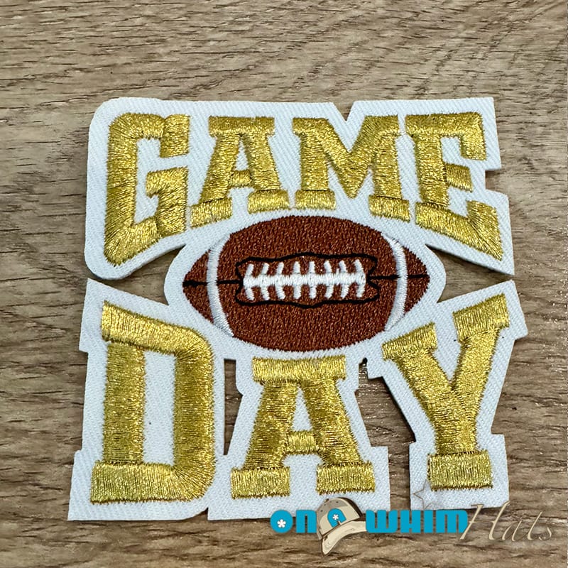 On A Whim Hats Gold Gameday Iron-On Patch