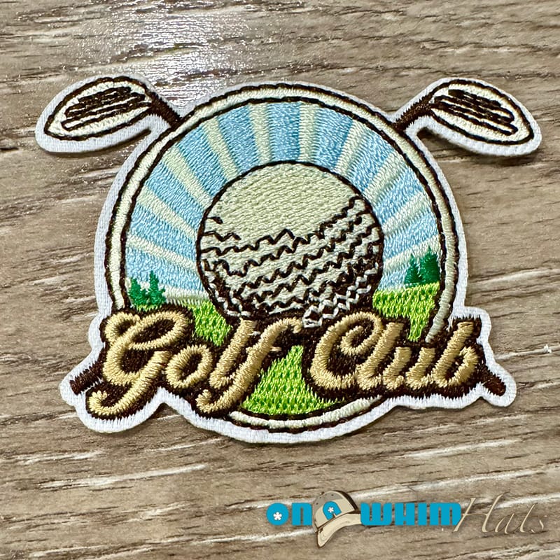 On A Whim Hats Golf Club Embroidered Iron-On Patch