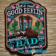 On A Whim Hats Good Feelin' Iron-On Patch