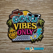 On A Whim Hats Good Vibes Only Iron-On Patch
