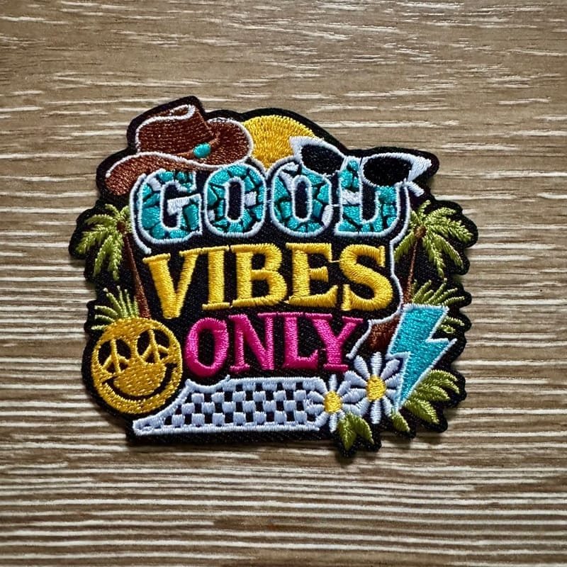 On A Whim Hats Good Vibes Only Iron-On Patch