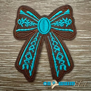 On A Whim Hats Gorgeous Western Bow Leather Iron-On Patch