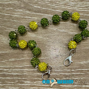 On A Whim Hats Green and Yellow Sparkly Hat Chain