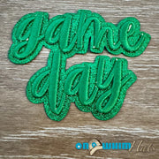 On A Whim Hats Green Glitter Gameday Iron-On Patch