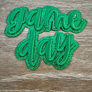 On A Whim Hats Green Glitter Gameday Iron-On Patch