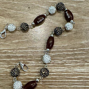 On A Whim Hats Grey and Silver Sparkly Football Hat Chain