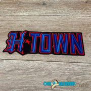 On A Whim Hats H Town Iron-On Patch