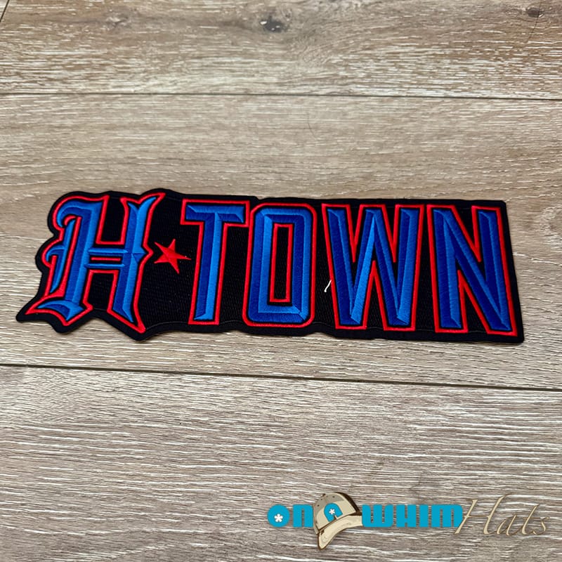On A Whim Hats H Town Iron-On Patch