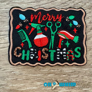 On A Whim Hats Haircutter Christmas Iron-On Patch