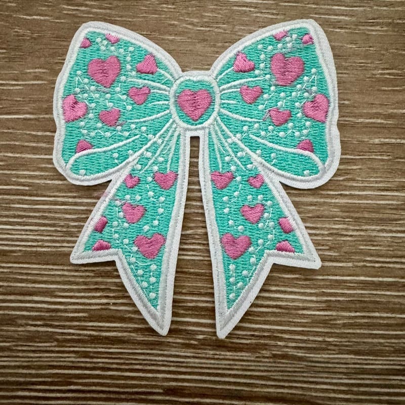 On A Whim Hats Heart Bow Iron-On Patch