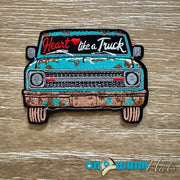 On A Whim Hats Heart Like a Truck Iron-On Patch