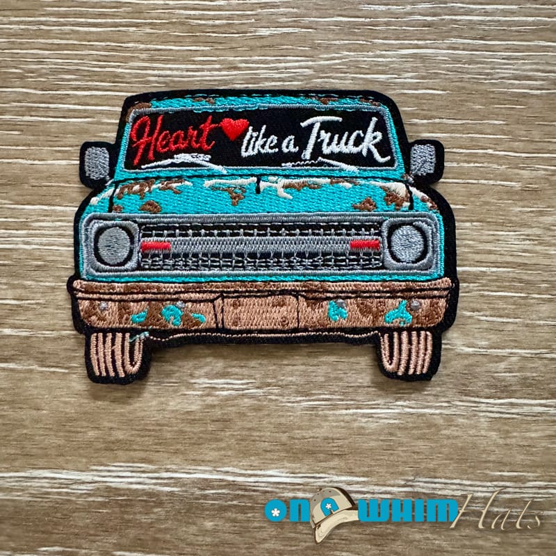 On A Whim Hats Heart Like a Truck Iron-On Patch