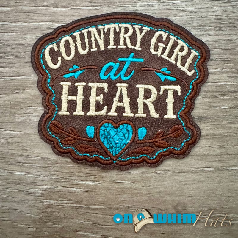 On A Whim Hats Heart of a Country Girl Iron-On Patch