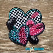 On A Whim Hats Heart-Wheel Iron-On Patch