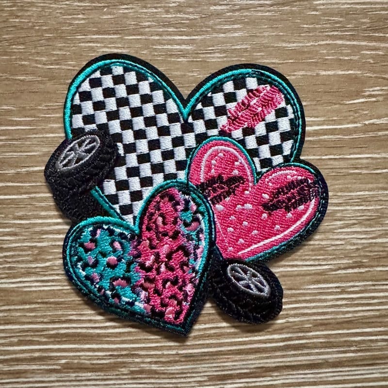 On A Whim Hats Heart-Wheel Iron-On Patch