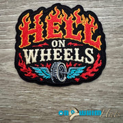 On A Whim Hats Hell on Wheels Iron-On Patch