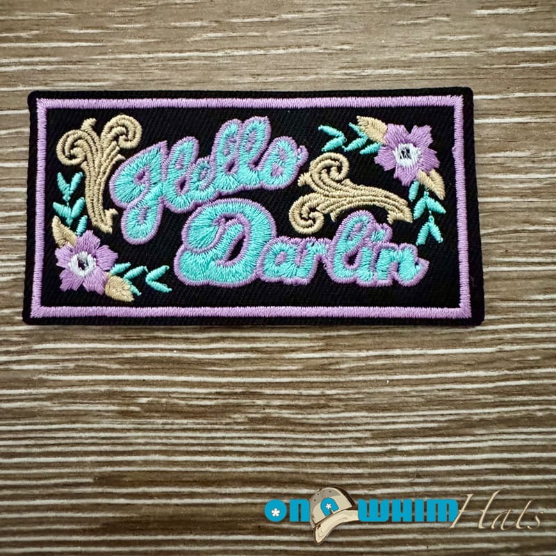 On A Whim Hats Hello Darlin' Iron-On Patch