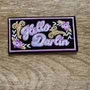 On A Whim Hats Hello Darlin' Lavender Embroidered Iron-On Patch