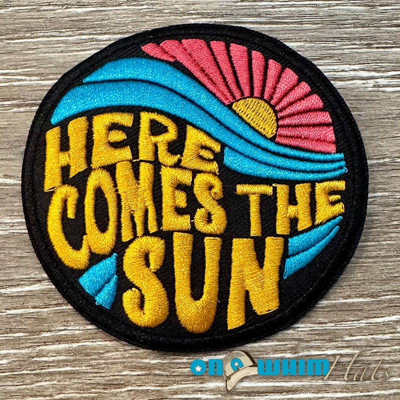 On A Whim Hats Here Comes the Sun Embroidered Patch