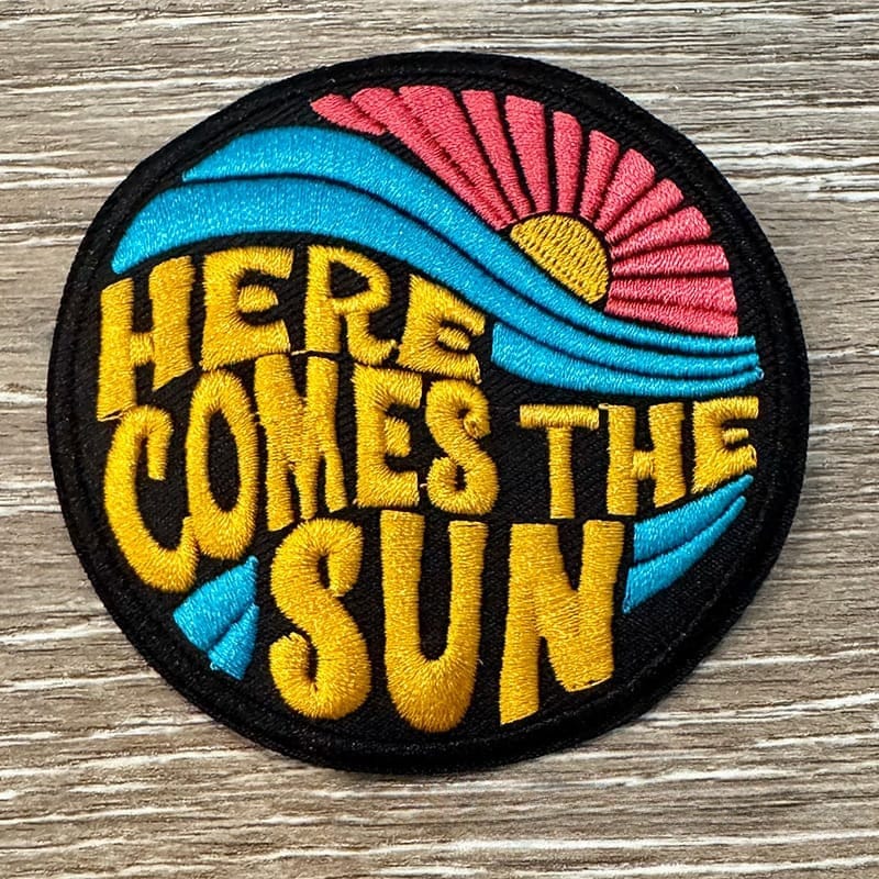 On A Whim Hats Here Comes the Sun Embroidered Patch
