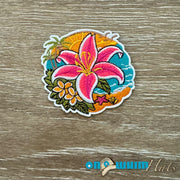 On A Whim Hats Hibiscus Iron-On Patch