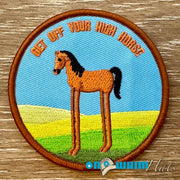 On A Whim Hats High Horse Embroidered Iron-On Patch