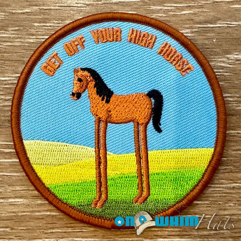 On A Whim Hats High Horse Embroidered Iron-On Patch