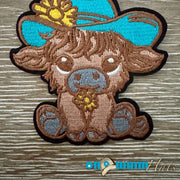 On A Whim Hats Highland Cow Iron-On Patch