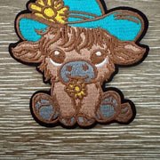 On A Whim Hats Highland Cow Iron-On Patch