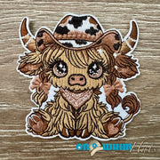 On A Whim Hats Highland Cowgirl Iron-On Patch