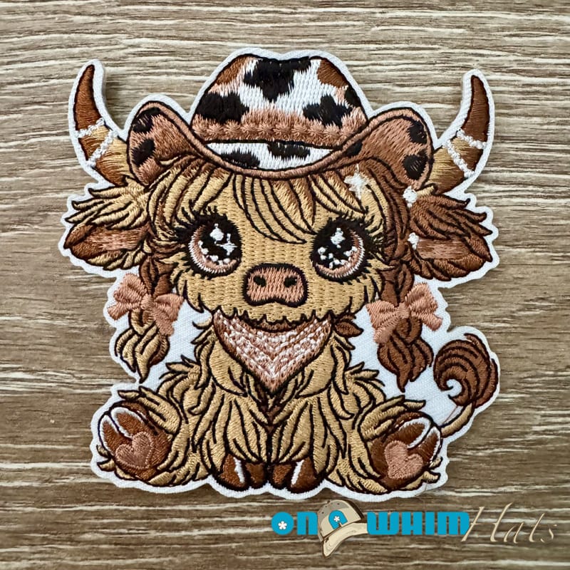On A Whim Hats Highland Cowgirl Iron-On Patch